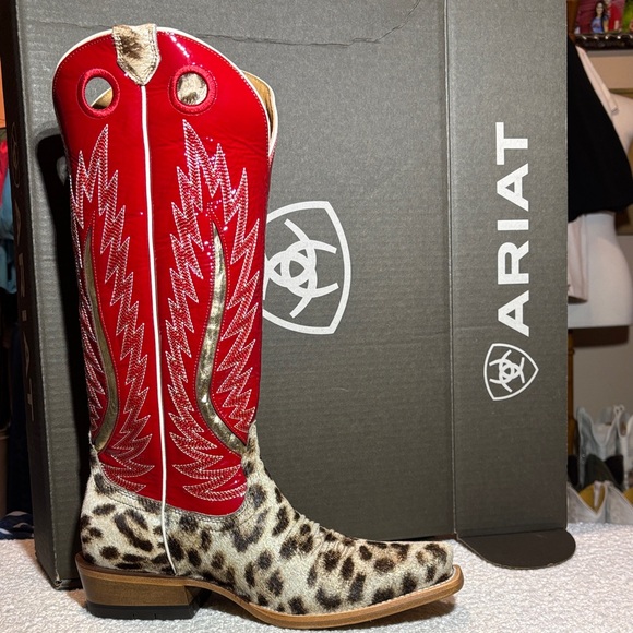 Ariat Shoes - Ariat Red and Leopard Cowboy Boots